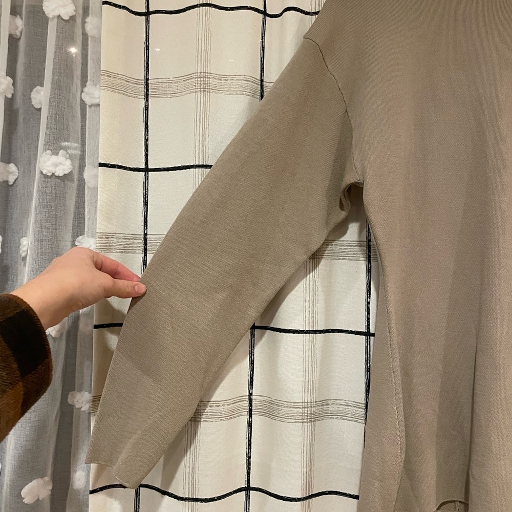 Zara Taupe Zip-Up Sweater